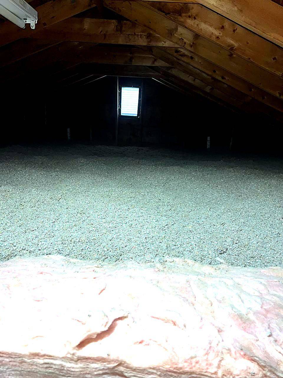 Attic after: blown-in cellulose
